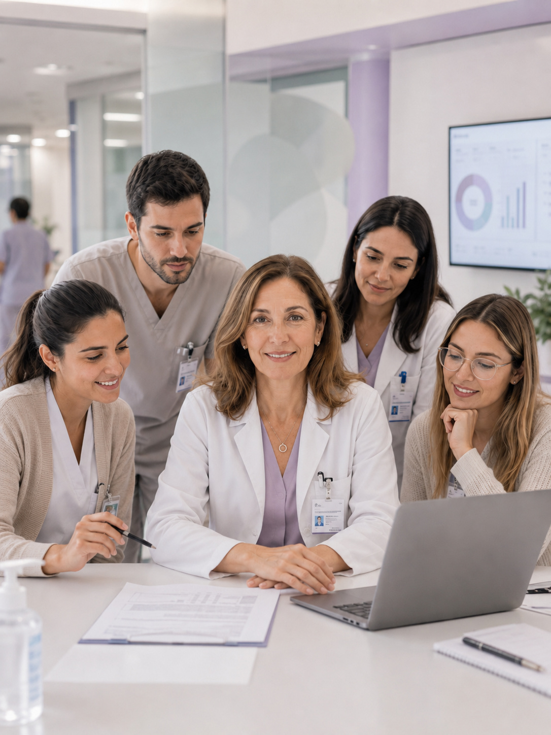 Foto: profesional de salud acompañando a un paciente